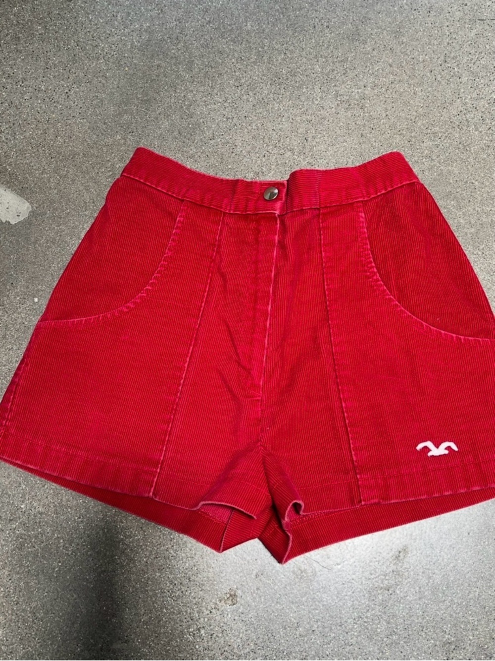 Wrangler Red High-Waist Corduroy Shorts vintage shorts